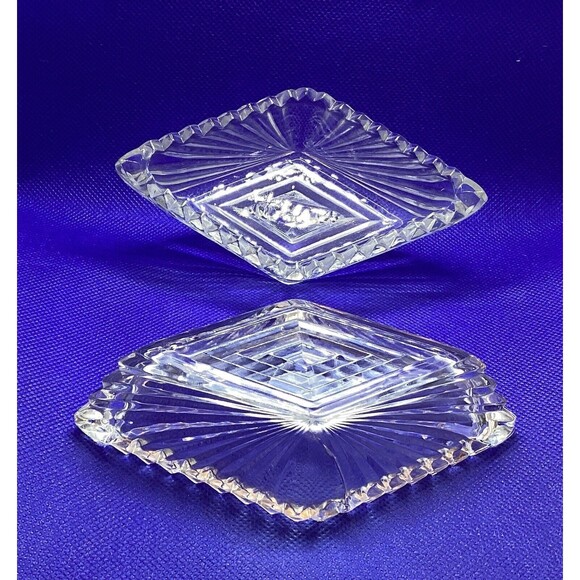 Art Deco Glass Ribbed  Saw Tooth Trinket Gift Box Vintage - Picture 4 of 8